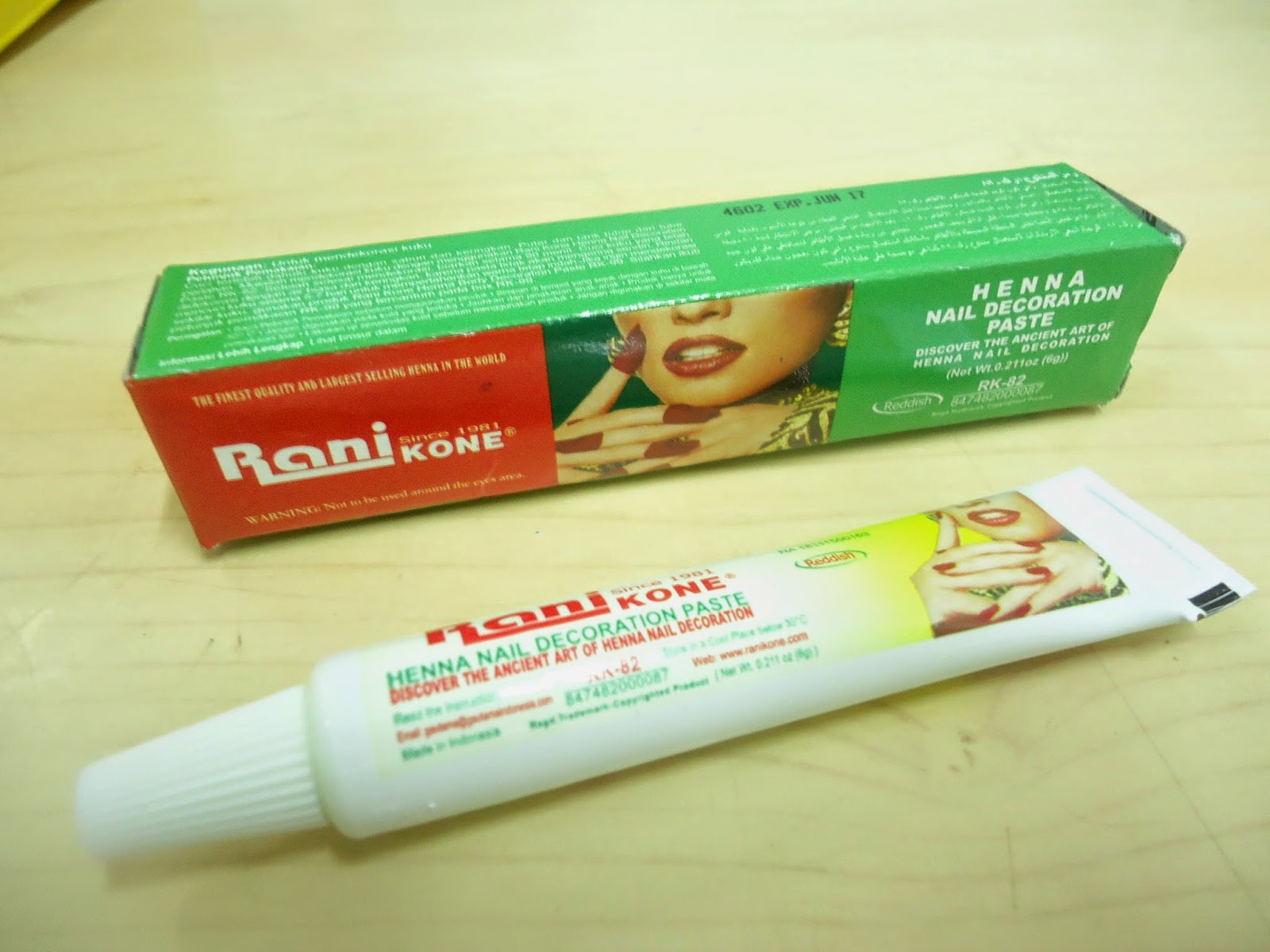 Review Rani Kone RK 82 Henna Nail Decoration Paste PELANGI CINTA
