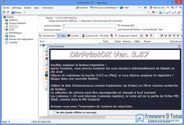 DirPrintOK : un logiciel pour imprimer et sauvegarder le contenu d'un dossier