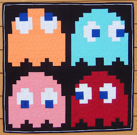 Pac Man Ghost Quilt by Afton Warrick @ Quilting Mod
