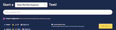 Starting a Site Performance Test with WebPageTest doesn't get much easier.