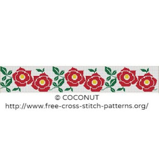 continuous flower border cross stitch pattern for free