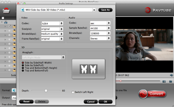 3D SBS MKV settings