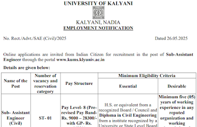 Sub-Assistant Engineer - Civil and Electrical Job Recruitment - 2025