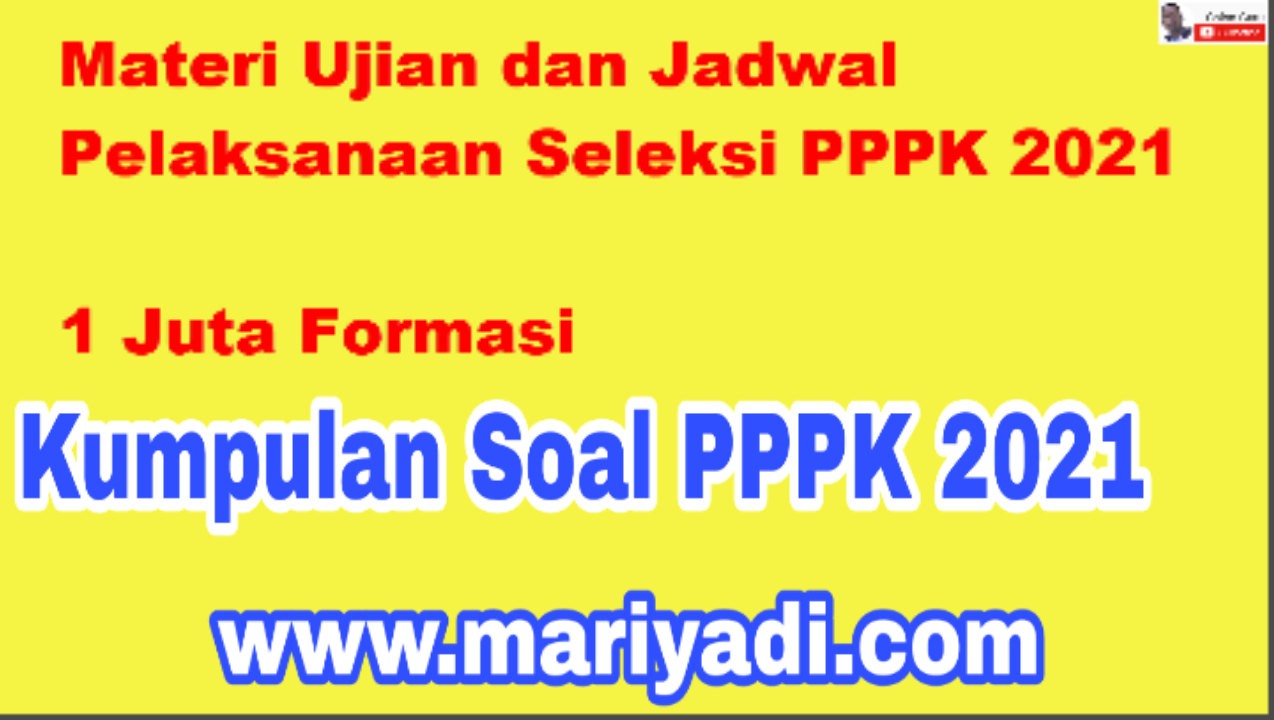 Download Contoh Soal P3K / PPPK Honorer Kompetensi Teknis Guru Kelas SD