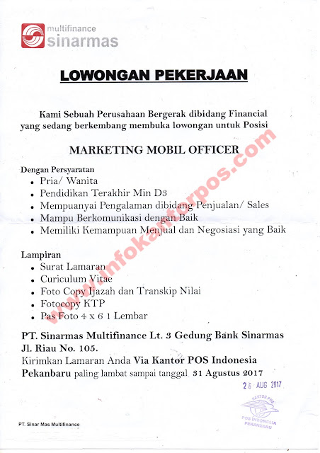 Contoh Surat Lamaran Kerja Di Bank Sinarmas Dapatkan Contoh 