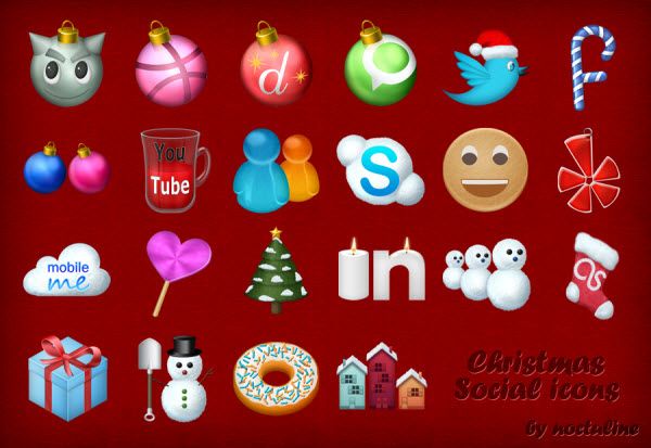 A Collection of 40 Free Christmas Icon Sets