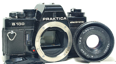 Praktica B100 Body #232, Pentacon Praktikar MD 50mm 1:2.4 #250