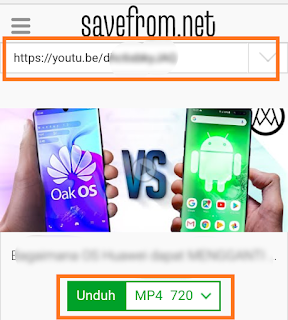 Download video youtube via Savefrom