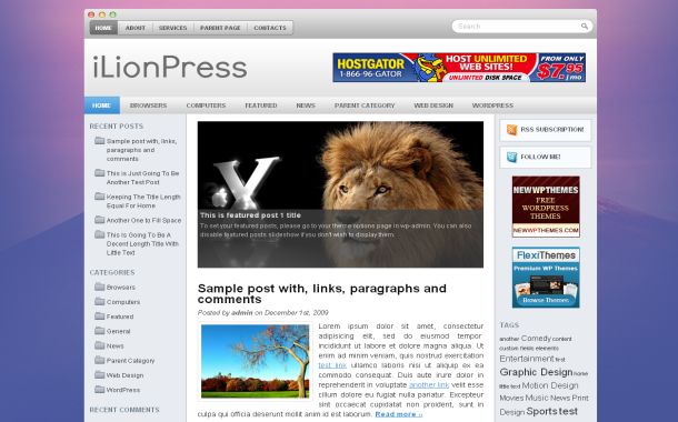 Free Wordpress Jquery Windows Vista Style Pink Violet Web 20 Theme Template