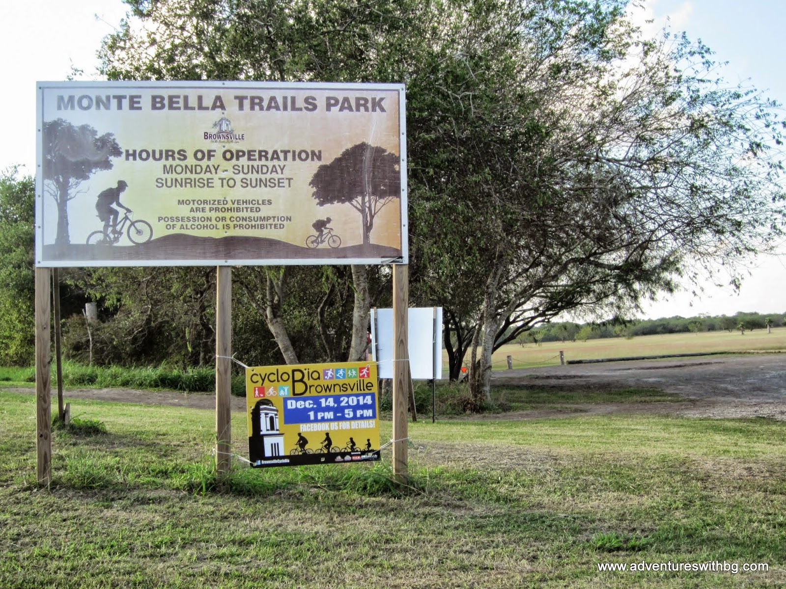 The entrance sign to the Monte Bella Trails Park