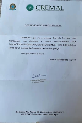 CERTIDÃO ÉTICA PROFISSIONAL