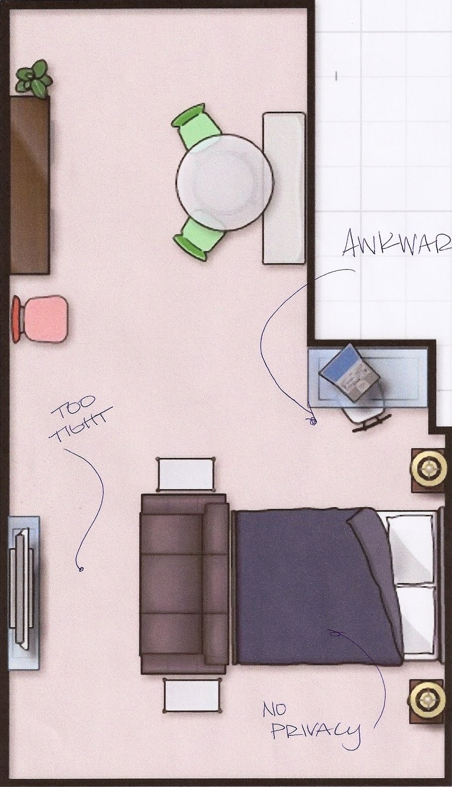 Studio Apartment Floor Plans