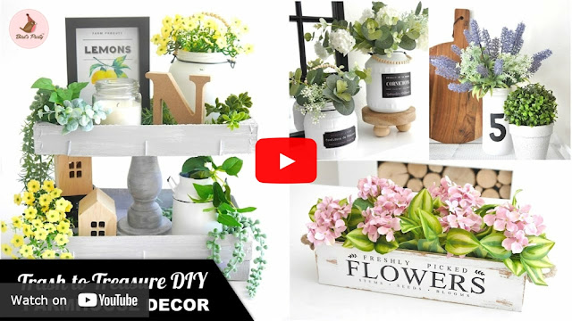 DIY summer farmhouse décor and tiered tray video