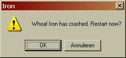 Whoa! Iron has crashed.
