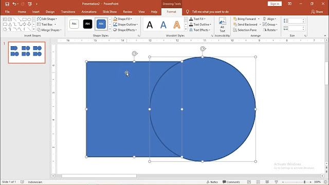 Cara Memotong Shape di Powepoint 2016