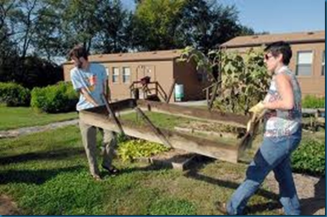 giving help in garden