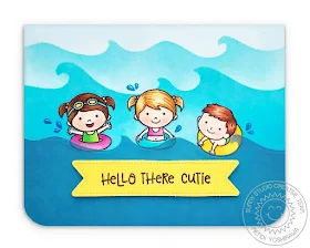 Sunny Studio Stamps: Coastal Cutes Hello There Card (using vellum with Catch A Wave Dies & Beach Babies Stamps)