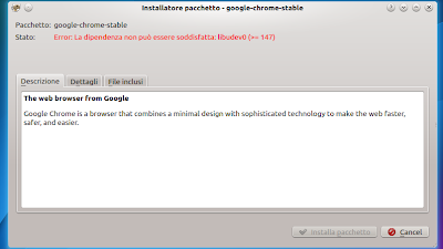 Risolvere l'errore libudev0 durante l'installazione di Google Chrome su Ubuntu 13.04 e derivate
