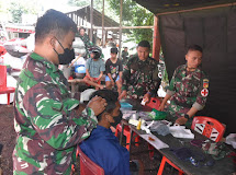 Kegiatan Satgas Bencana Letusan Gunung Ruang KODAM XIII/Mdk di Kecamatan Tagulandang, Kampung Apengsala, 