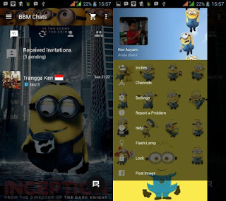 BBM Mod Tema Minion Versi 3.0.0.18 Apk