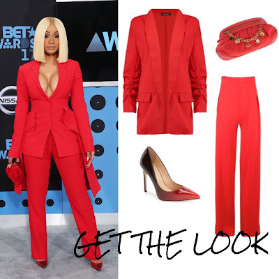 Cardi B Red Suit BET Awards