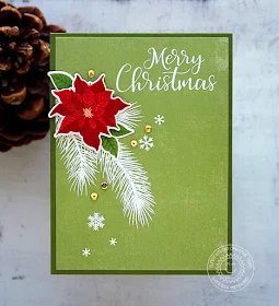 Sunny Studio Stamps: Petite Poinsettias Classic Christmas Card by Vanessa Menhorn
