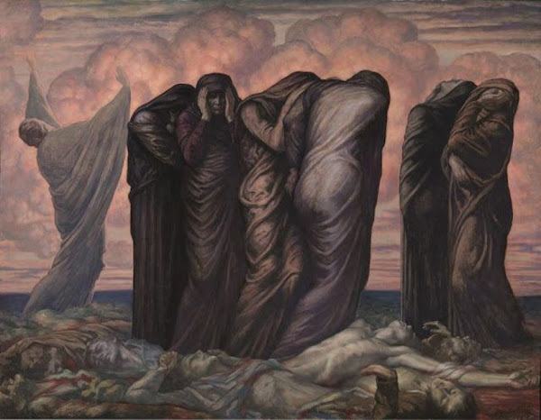 Les Mères by Jean Delville, Macabre Art, Macabre Paintings, Horror Paintings, Freak Art, Freak Paintings, Horror Picture, Terror Pictures