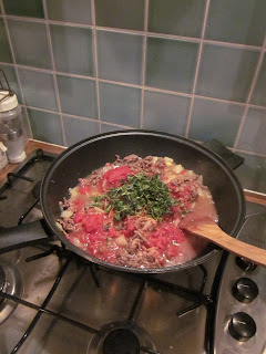 mince cooking in a wok