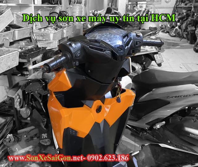 Mẫu sơn xe Honda vario màu cam bóng cực đẹp