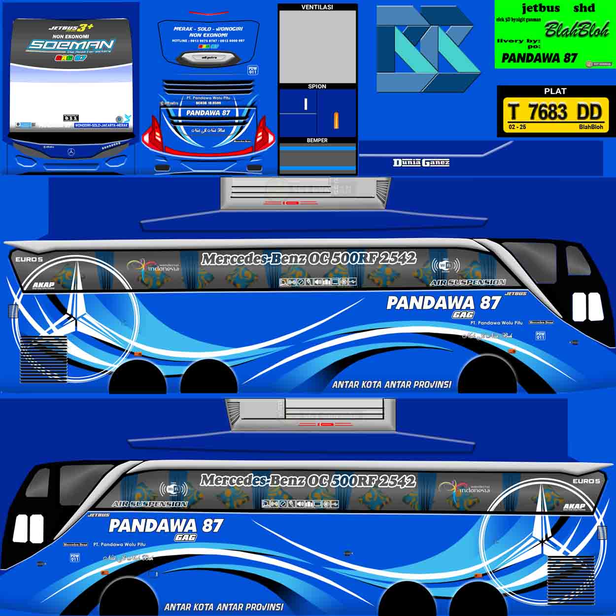 pandawa 87 bussid livery