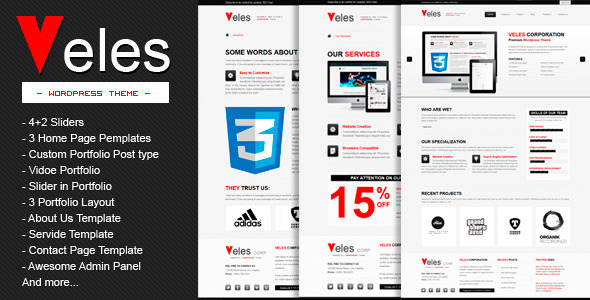 VELES Wordpress Theme Free Download.