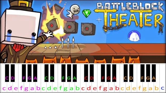 BattleBlock Theater Theme Piano / Keyboard Easy Letter Notes for Beginners