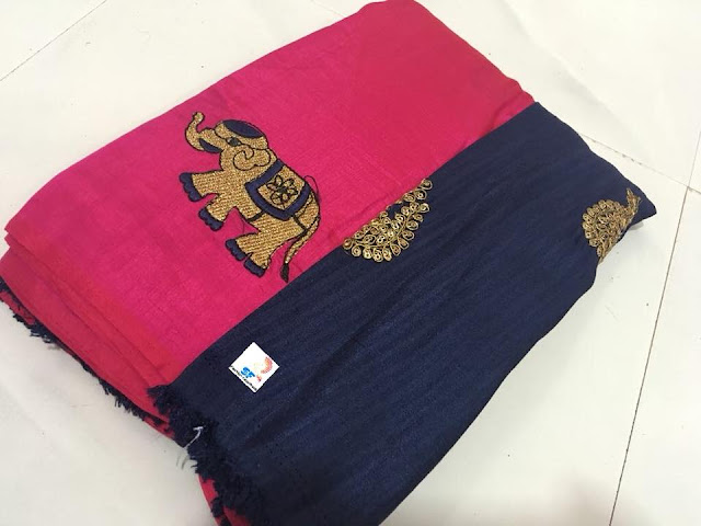 Elephant  Mysore silk sarees with designer pattu blouse 