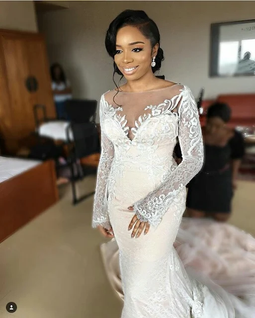 First photos from the white wedding of the daughter of former Abia state governor, Neya Uzor-Kalu