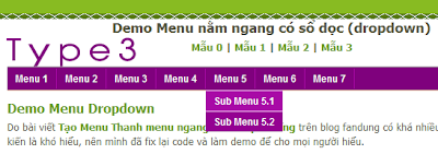 Tạo Menu ngang xổ dọc xuống cho blogspot