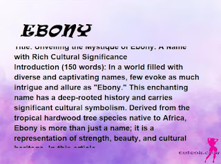 meaning of the name "EBONY"