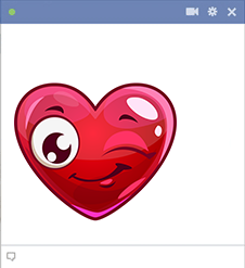 Winking heart sticker for Facebook