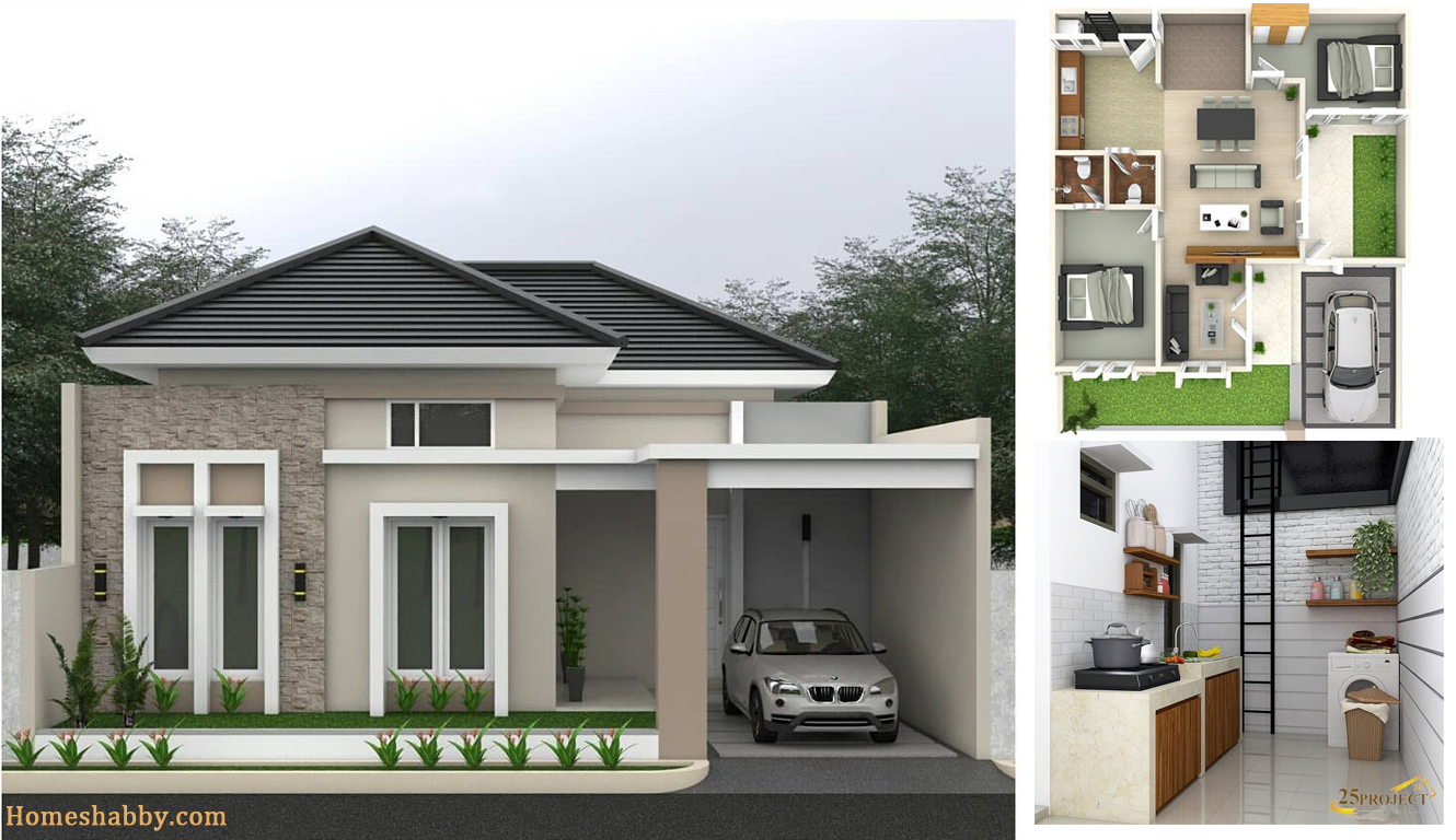 Desain Dan Denah Rumah Ukuran 10 X 12 M Dengan Konsep Rumah Asri