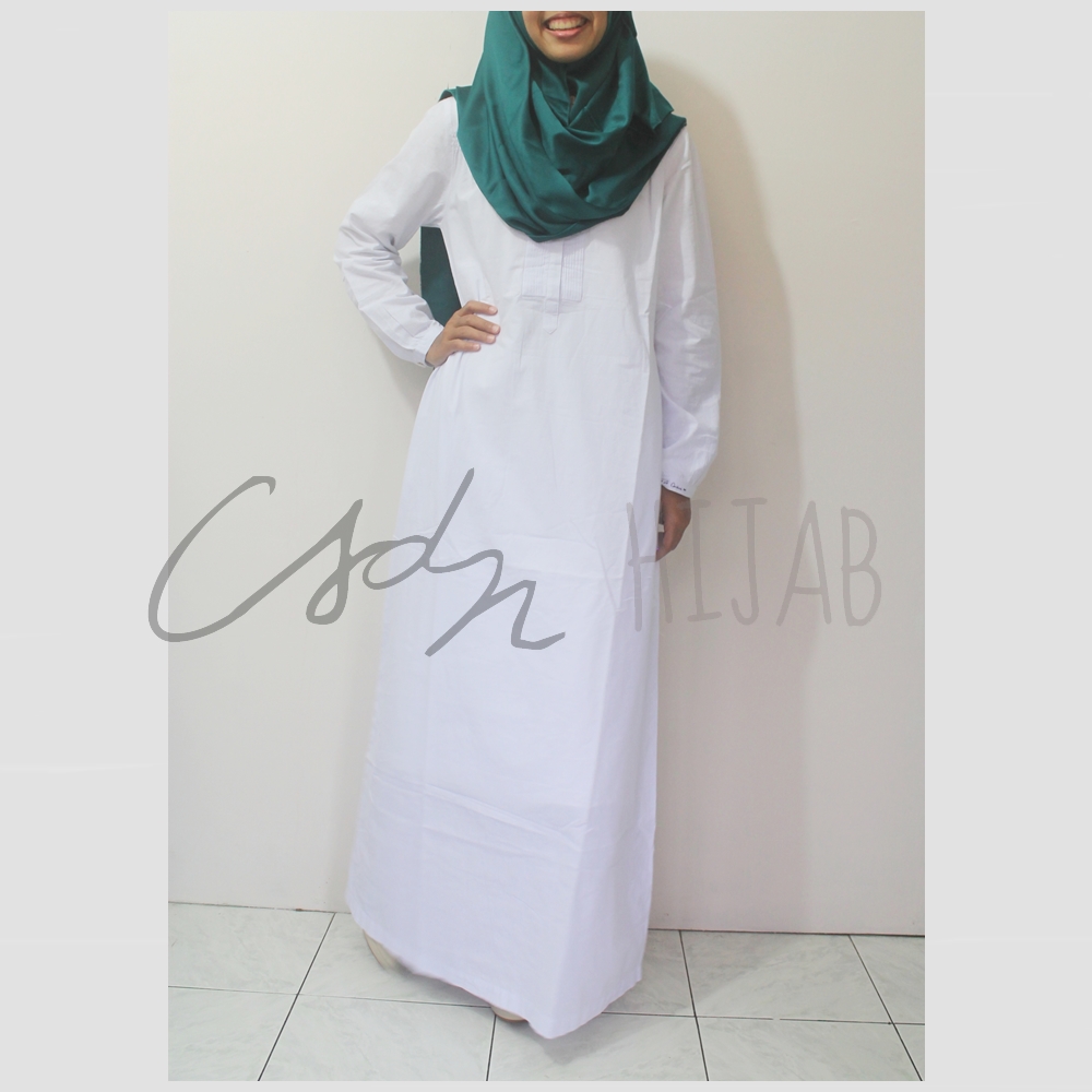 Gamis Umroh Le Couture - Putih Polos - Bahan Katun  Csdn 