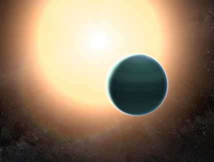 ilustração da atmosfera do exoplaneta HAT-P-26b