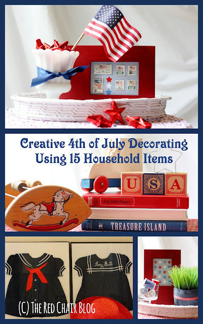 Creative DIY 4th Fourth of July easy decorating ideas using household items The Red Chair Blog