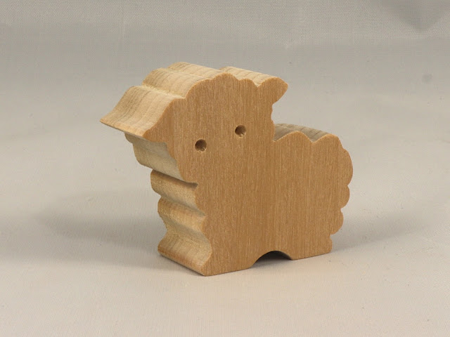 Wood Toy Lamb/Baby Sheep Cutout, Handmade, Unfinished, Unpainted, Paintable, Ready To Paint, Freestanding, from Itty Bitty Animal Collection