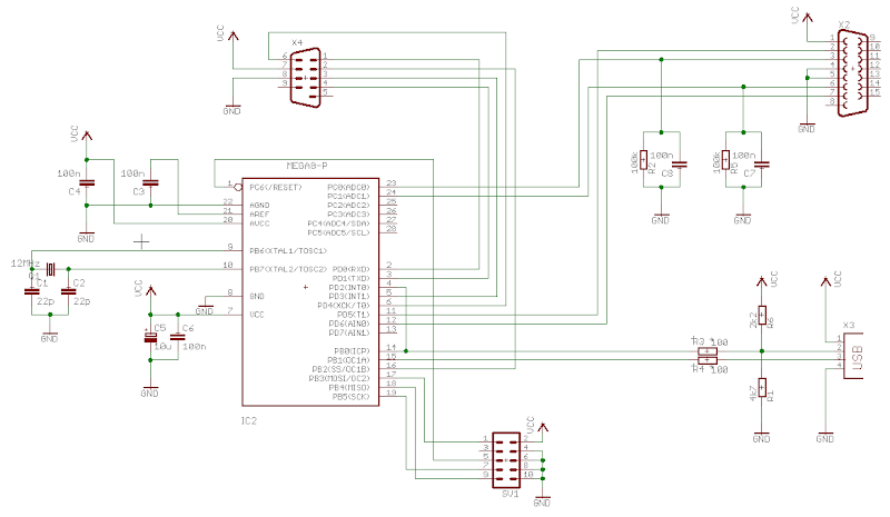 Schematics USB Adapter For Gameport