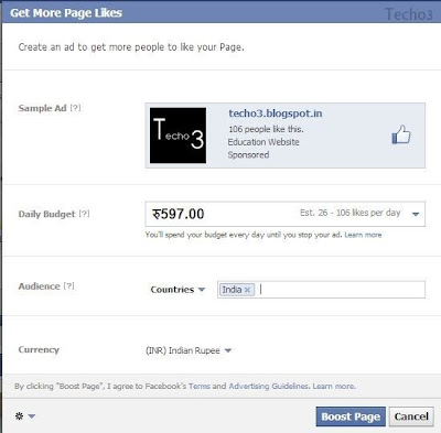 Make payment to Facebook for Ads