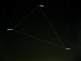 summer triangle with labels