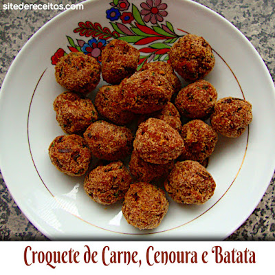 Croquete de carne, cenoura e batata