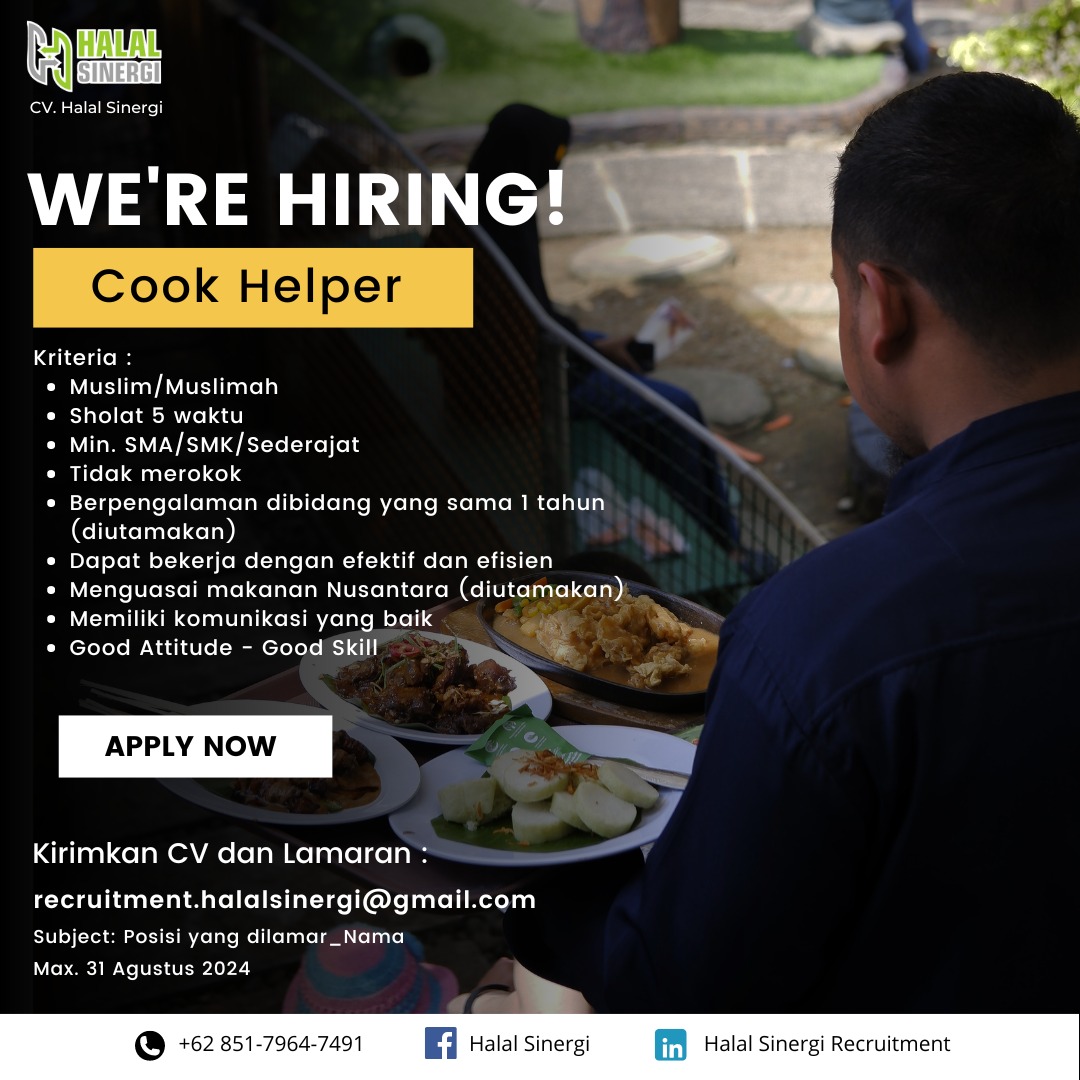 Lowongan Kerja Solo Raya di CV Halal Sinergi Juli 2024