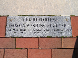 Stone honoring Civil War volunteers from Dakota, Washington, and Utah territories.