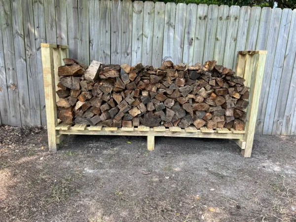 Log holder with improvements