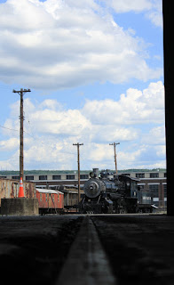 View from the machine shop looking out at Steamtown NHS